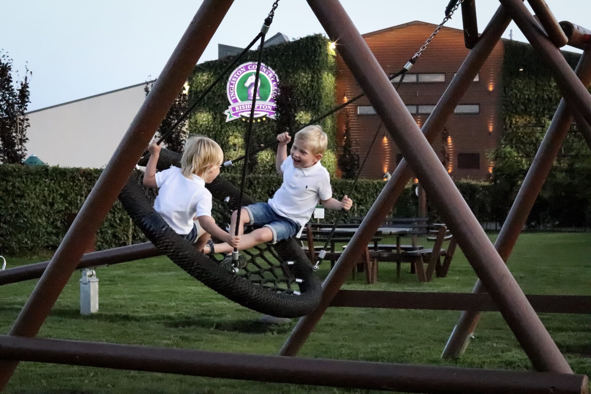 Kids on swing