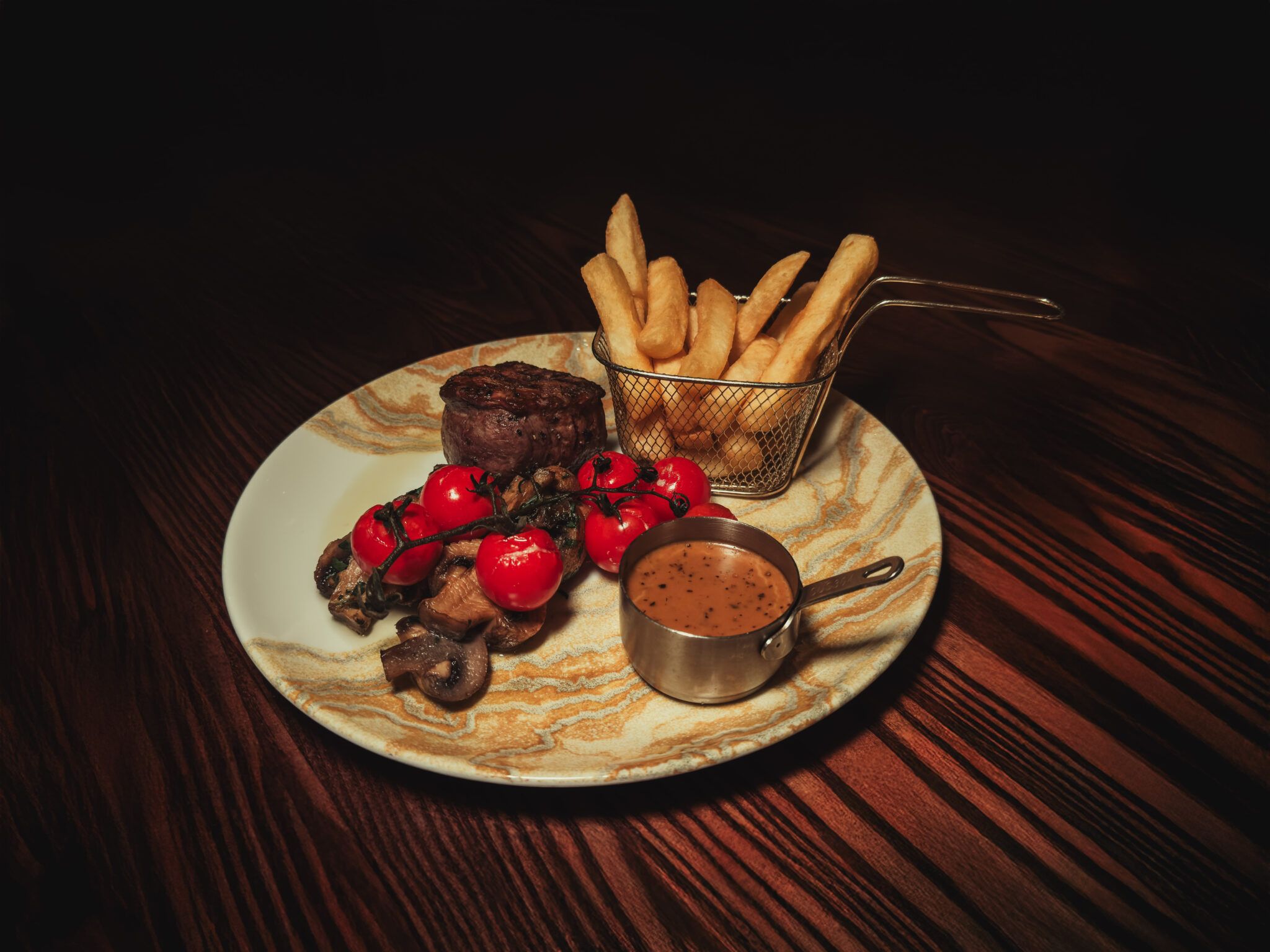 Steak served at Palominos Restaurant