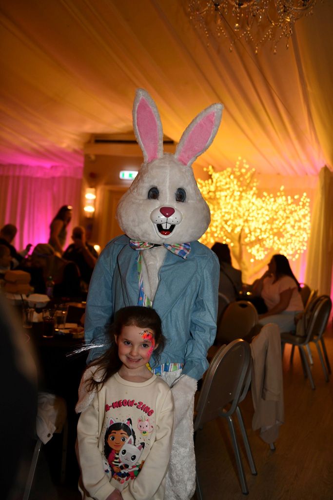 Easter bunny and little girl