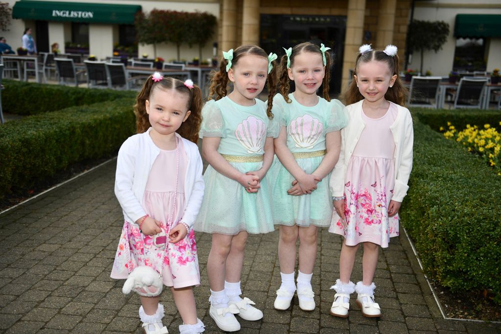 Four girls outside Ingliston