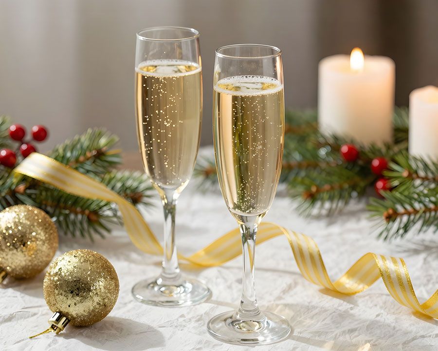 Champagne on a Festive table